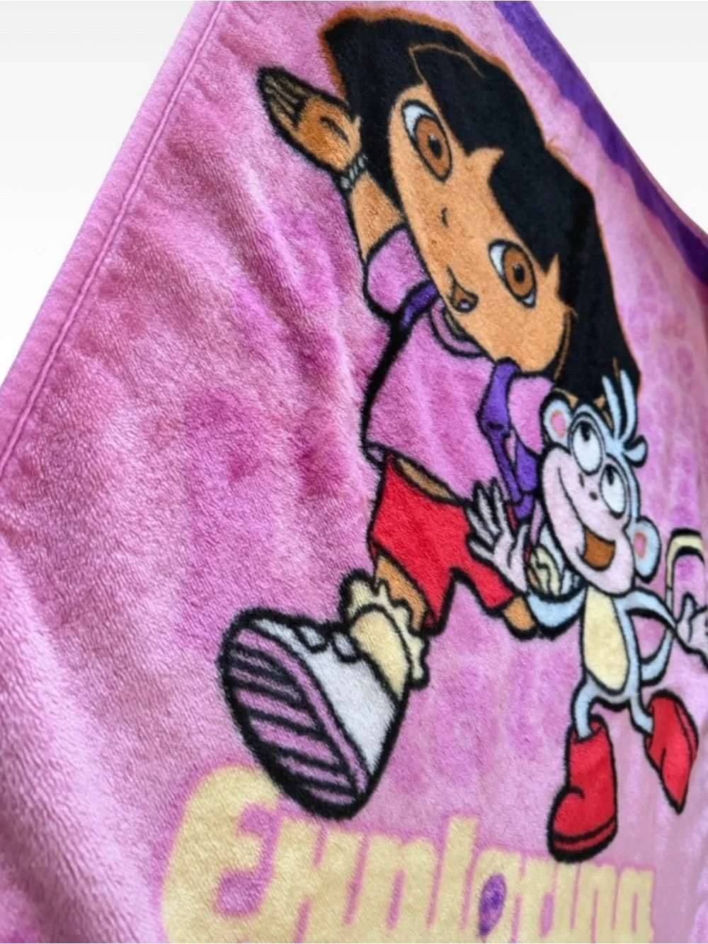 Kids Pink Dora Character Plush Throw Blanket - Exploring in Style